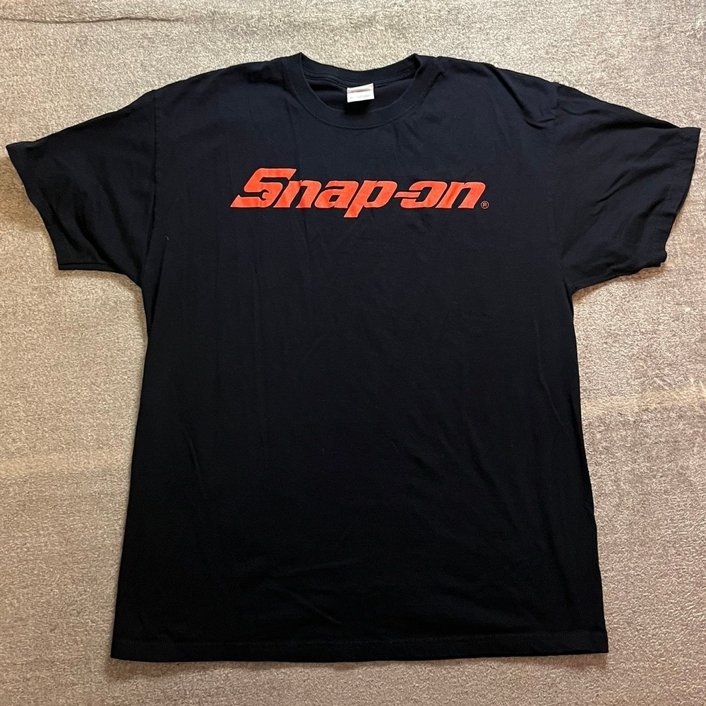 Snap-on Tools T-Shirt Mens XL Black Red Logo Fruit of the Loom Heavy HD Cotton
